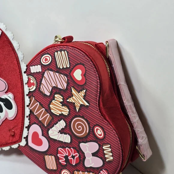 Loungefly Disney Mickey Minnie Scented Chocolate Box Valentine Crossbody Nwt - Picture 4 of 7